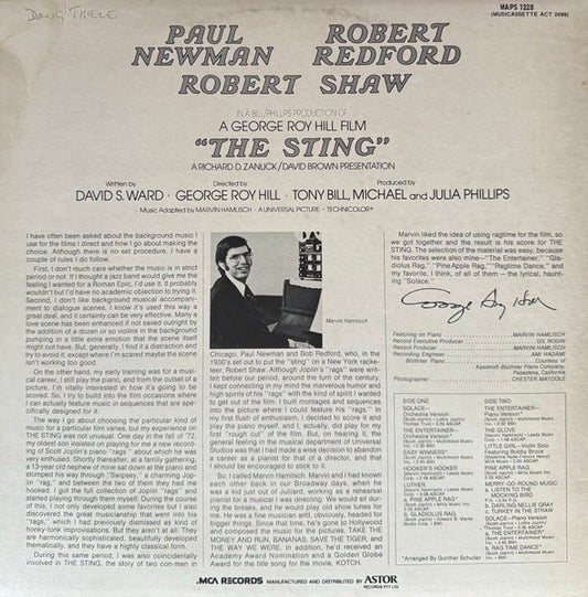 Marvin Hamlisch Featuring The Music Of Scott Joplin : The Sting (Original Motion Picture Soundtrack) (LP, Album)