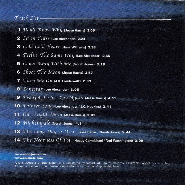 Norah Jones : Come Away With Me (CD, Album)