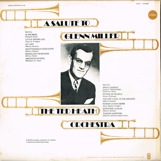 The Ted Heath Orchestra* : A Salute To Glenn Miller (LP, Album, Club)