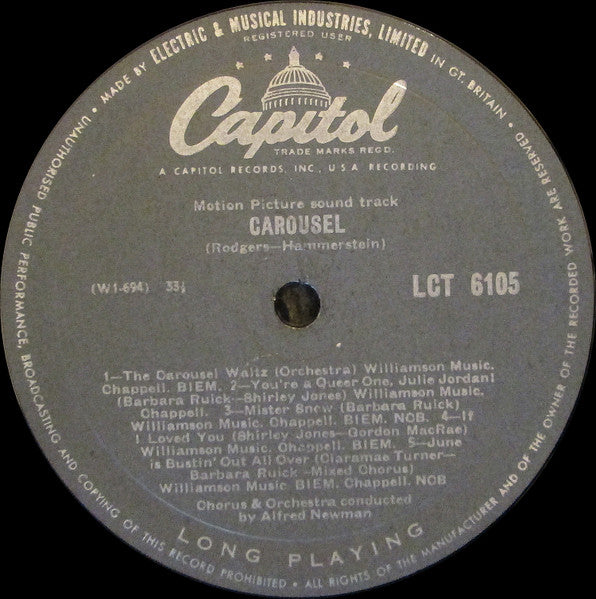 Rodgers & Hammerstein : Carousel (The Sound Track Of The Motion Picture) (LP, Album, Mono, RP)