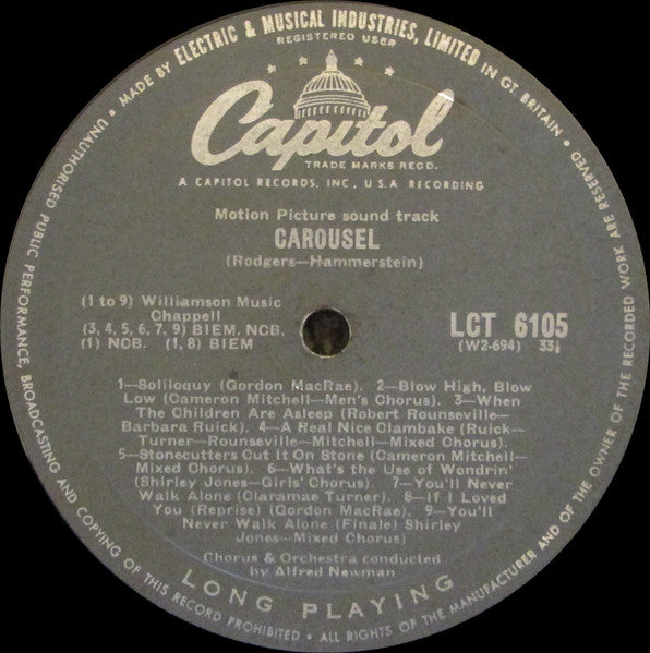 Rodgers & Hammerstein : Carousel (The Sound Track Of The Motion Picture) (LP, Album, Mono, RP)