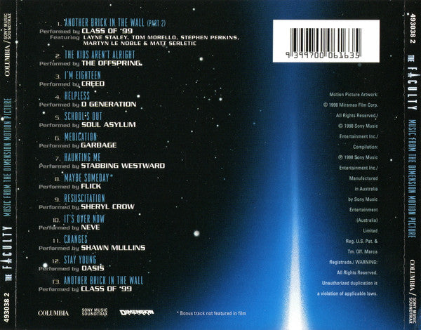 Various : The Faculty (Music From The Dimension Motion Picture) (CD, Album, Comp)
