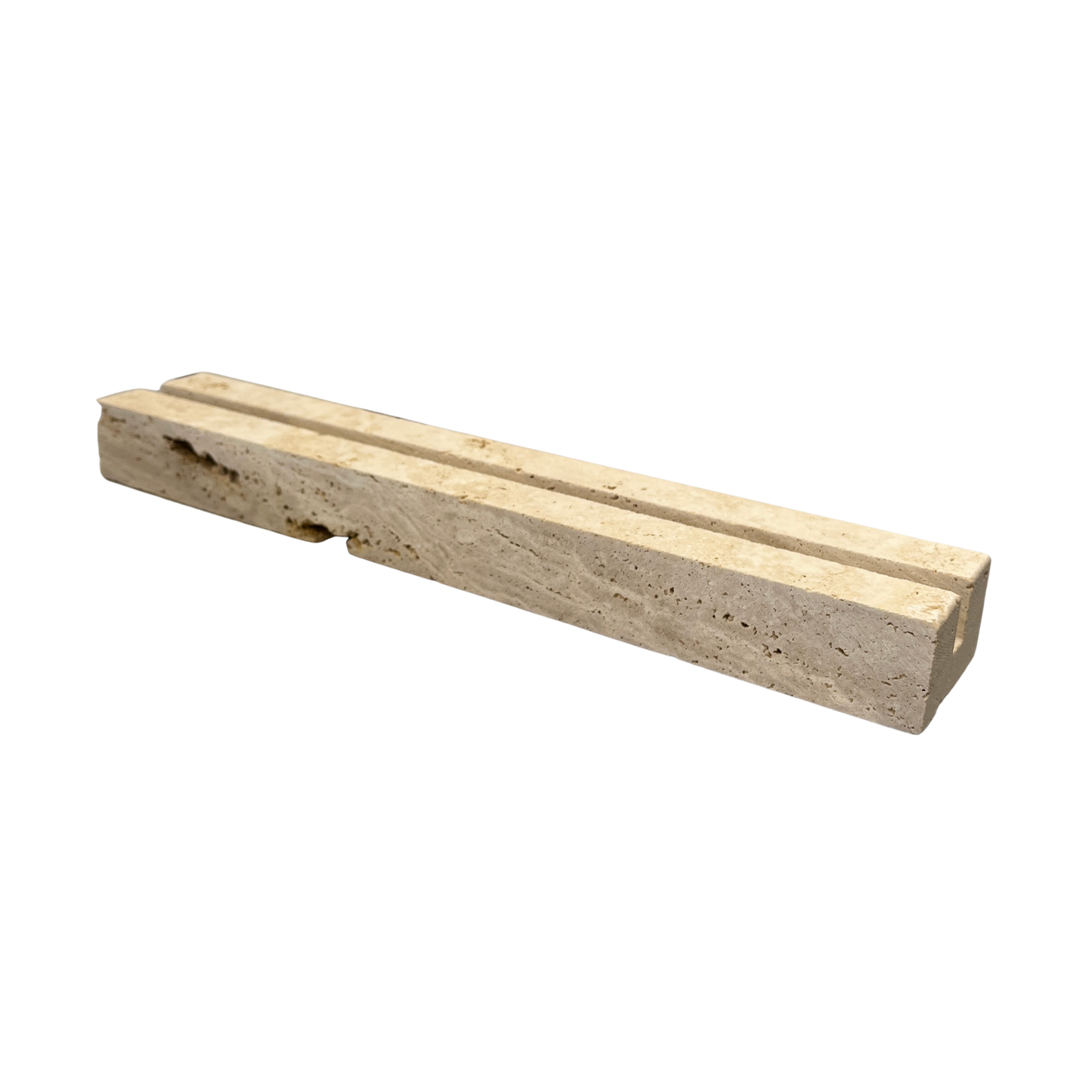 Classic Travertine 'Now Playing' Vinyl Record Display Stand