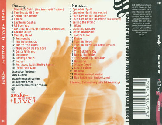 Live : Awake - The Best Of (CD, Comp + DVD, Comp, PAL)