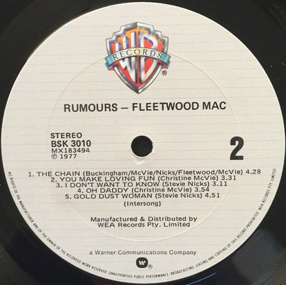 Fleetwood Mac : Rumours (LP, Album, RP, Tex)