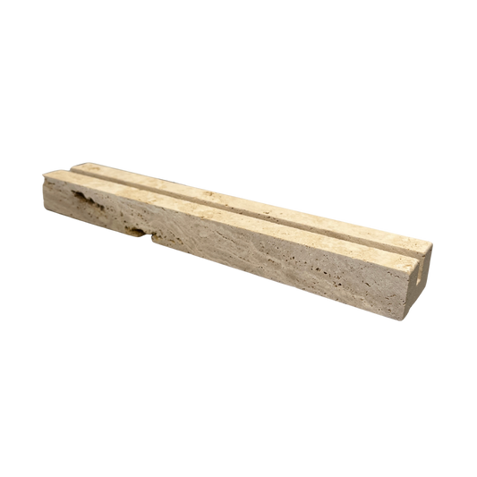 Classic Travertine 'Now Playing' Vinyl Record Display Stand